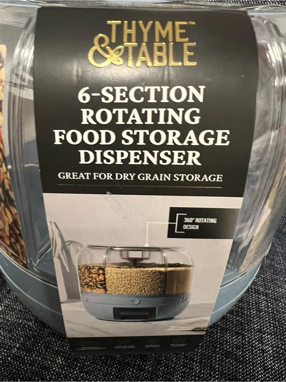 Thyme & Table 6-Section Rotating Food Storage Dispenser NIB $15